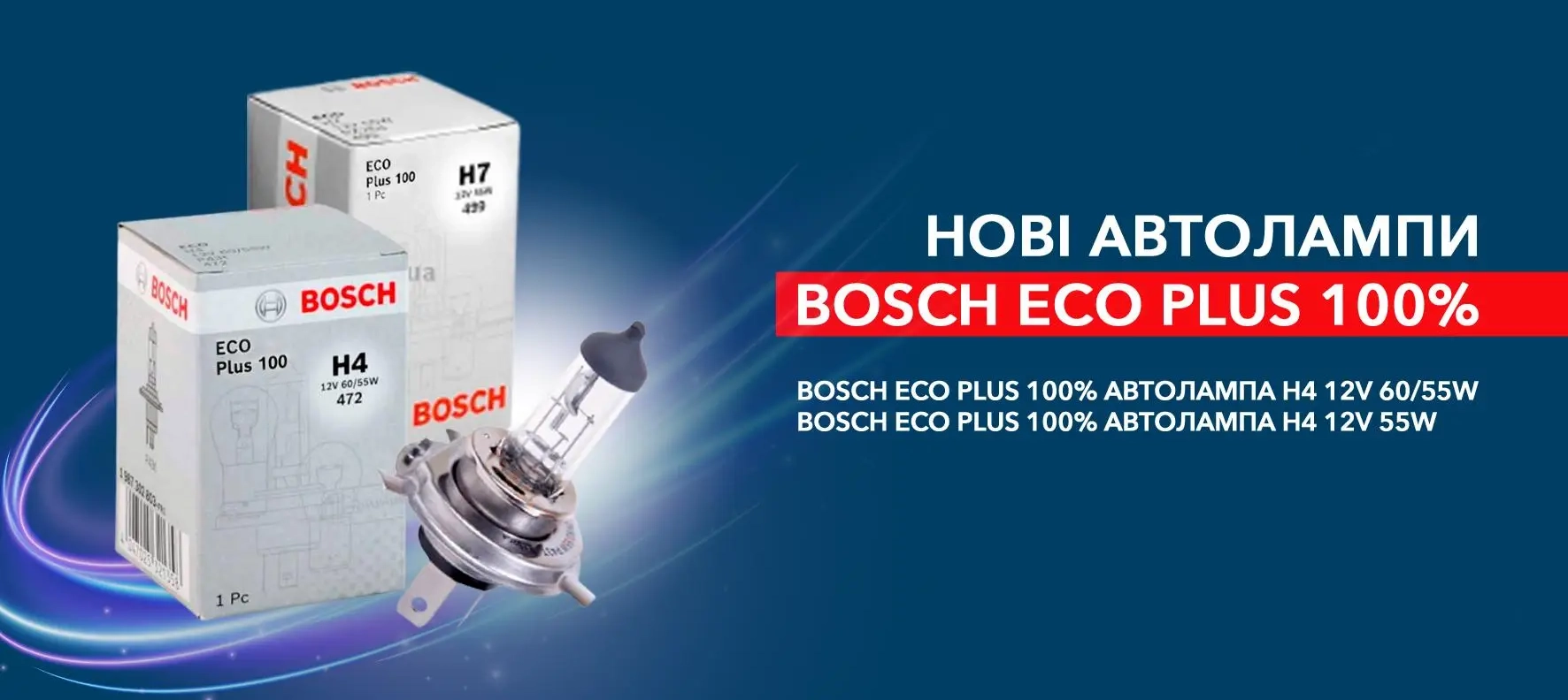 Переваги автоламп BOSCH серії ECO Plus 100%